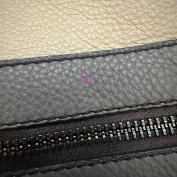 Oryany Color Block Pebble Leather Hobo Bag Boho Beige‎ Grey Silver Hardwear - Picture 12 of 14